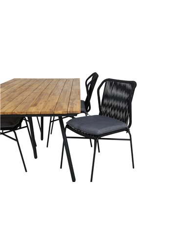 Matgrupp Chan med Julian matstolar, 200 × 100 cm