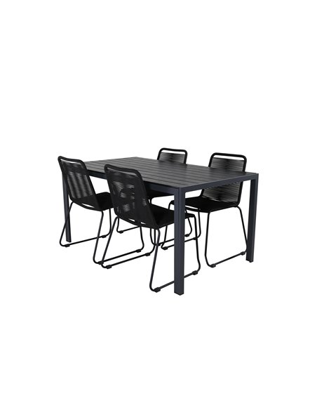 Matgrupp Break med Lindos matstolar, 150 × 90 cm