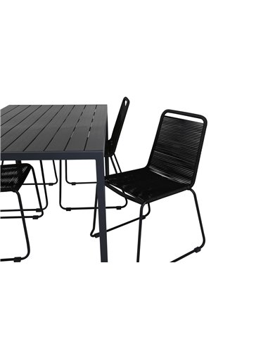 Matgrupp Break med Lindos matstolar, 150 × 90 cm