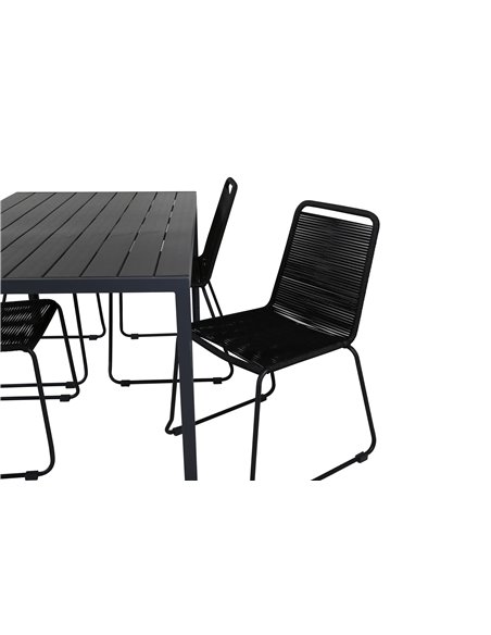 Matgrupp Break med Lindos matstolar, 150 × 90 cm