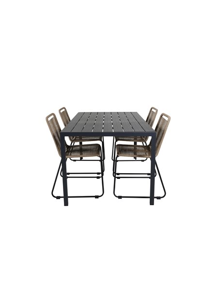 Matgrupp Break med Lindos matstolar, 150 × 90 cm