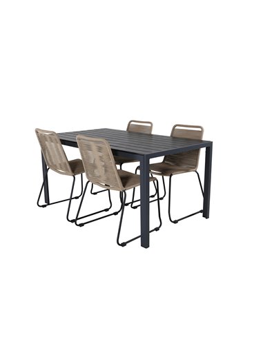Matgrupp Break med Lindos matstolar, 150 × 90 cm