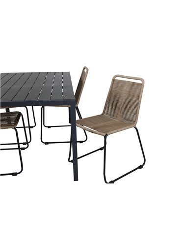 Matgrupp Break med Lindos matstolar, 150 × 90 cm