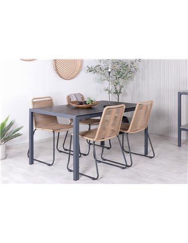 Matgrupp Break med Lindos matstolar, 150 × 90 cm