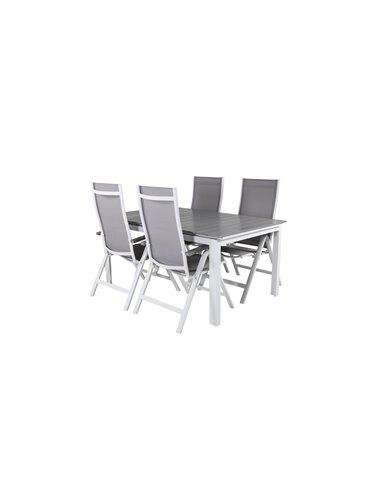 Matgrupp Levels med Albany matstolar, 160 × 100 cm