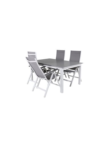 Matgrupp Levels med Albany matstolar, 160 × 100 cm