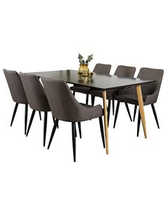Matgrupp Polar med Plaza matstolar, 180 × 90 cm