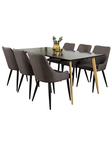 Matgrupp Polar med Plaza matstolar, 180 × 90 cm