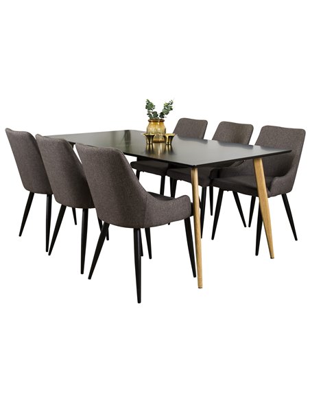 Matgrupp Polar med Plaza matstolar, 180 × 90 cm