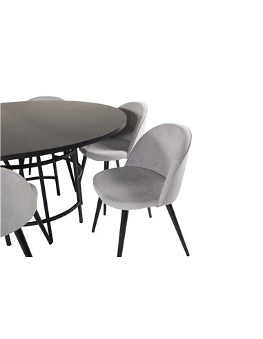 Matgrupp Copenhagen med Velvet matstolar