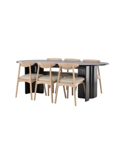 Matgrupp Tyresö med Ven matstolar, 220 × 100 cm 2