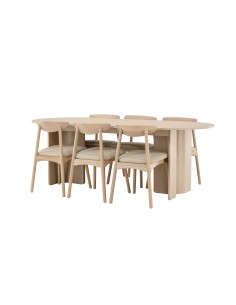Matgrupp Tyresö med Ven matstolar, 220 × 100 cm 2