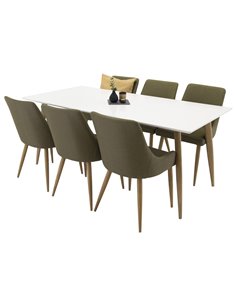 Matgrupp Polar med Plaza matstolar, 180 × 90 cm