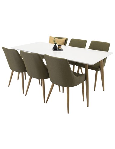 Matgrupp Polar med Plaza matstolar, 180 × 90 cm