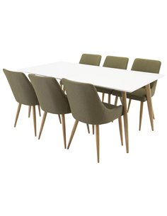Matgrupp Polar med Plaza matstolar, 180 × 90 cm 2