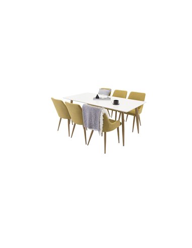Matgrupp Polar med Plaza matstolar, 180 × 90 cm