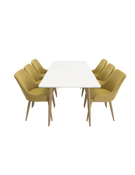 Matgrupp Polar med Plaza matstolar, 180 × 90 cm