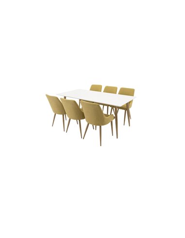 Matgrupp Polar med Plaza matstolar, 180 × 90 cm