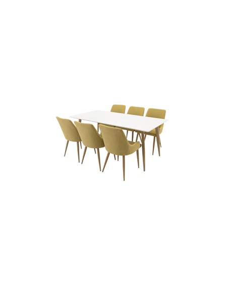 Matgrupp Polar med Plaza matstolar, 180 × 90 cm