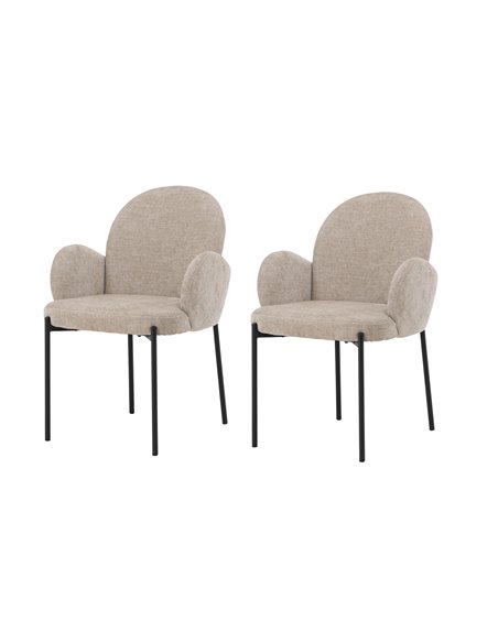 Matstol Blom, Beige/Svart