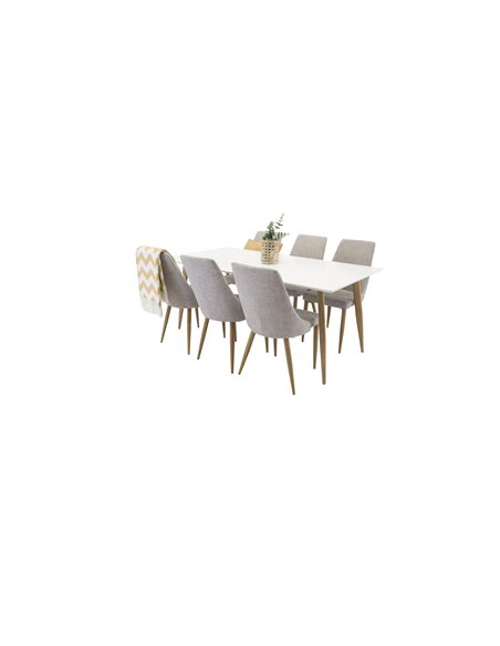 Matgrupp Polar med Leone matstolar, 180 × 90 cm