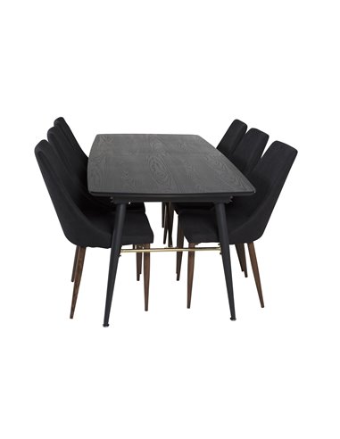 Matgrupp Gold med Leone matstolar, 180 × 85 cm