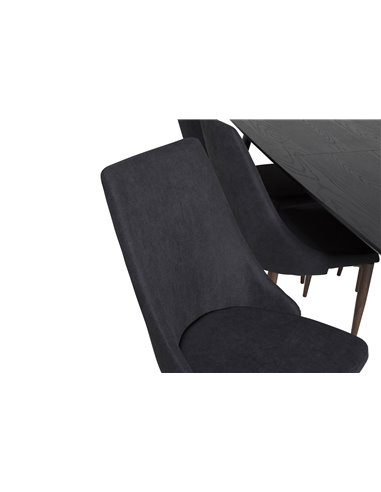 Matgrupp Gold med Leone matstolar, 180 × 85 cm