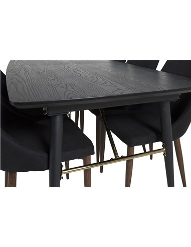 Matgrupp Gold med Leone matstolar, 180 × 85 cm