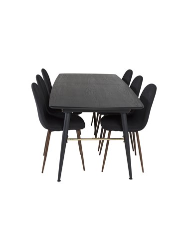 Matgrupp Gold med Polar matstolar, 180 × 85 cm