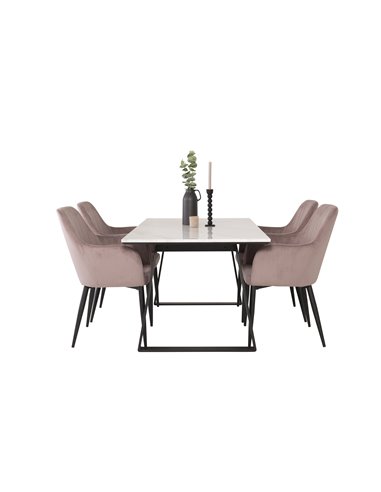 Matgrupp Estelle med Comfort matstolar, 140 × 90 cm