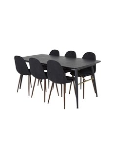 Matgrupp Gold med Polar matstolar, 180 × 85 cm 2