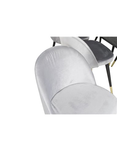 Matgrupp Gold med Velvet matstolar, 180 × 85 cm