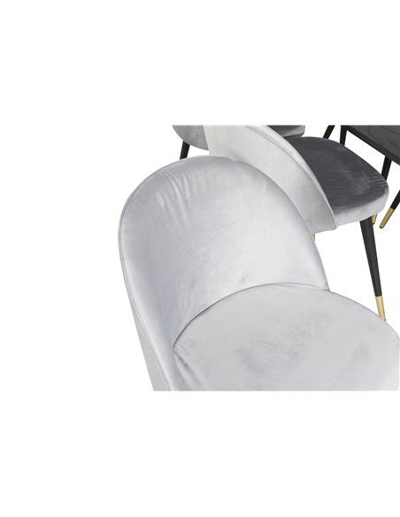Matgrupp Gold med Velvet matstolar, 180 × 85 cm