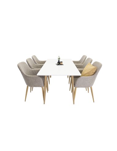 Matgrupp Polar med Comfort matstolar, 180 × 90 cm