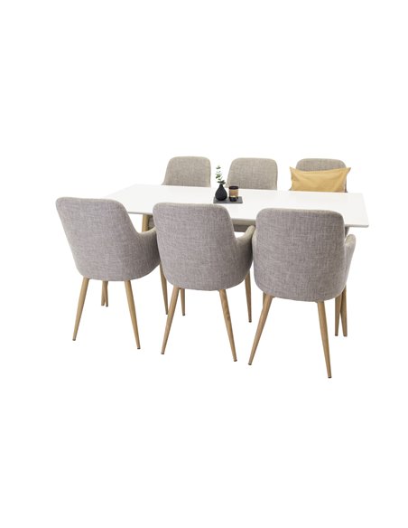 Matgrupp Polar med Comfort matstolar, 180 × 90 cm