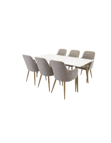 Matgrupp Polar med Comfort matstolar, 180 × 90 cm