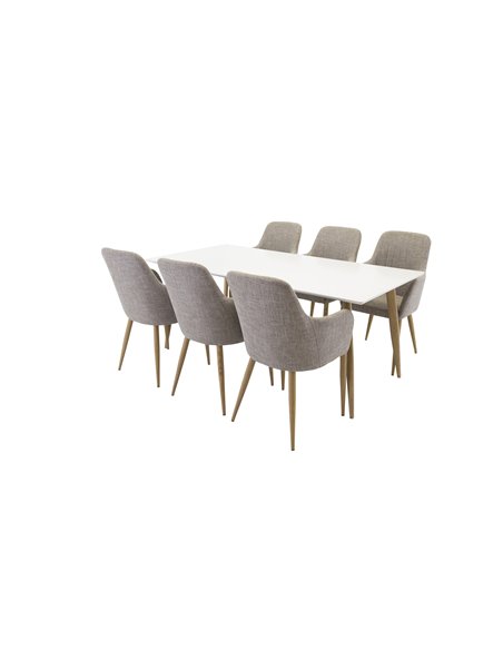 Matgrupp Polar med Comfort matstolar, 180 × 90 cm