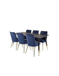 Matgrupp Dipp med Velvet Deluxe matstolar, 180 × 90 cm 2