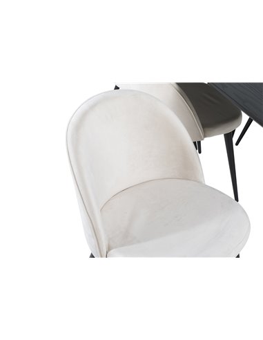 Matgrupp Gold med Velvet matstolar, 180 × 85 cm