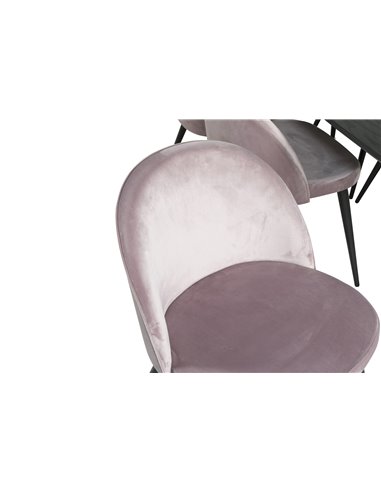 Matgrupp Gold med Velvet matstolar, 180 × 85 cm