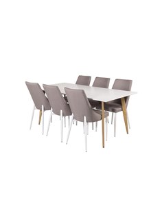 Matgrupp Polar med Leone matstolar, 180 × 90 cm 2