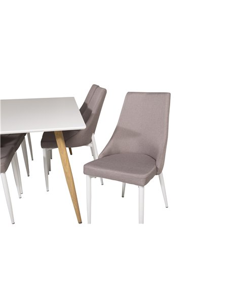 Matgrupp Polar med Leone matstolar, 180 × 90 cm