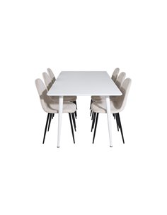Matgrupp Polar med Polar matstolar, 180 × 90 cm