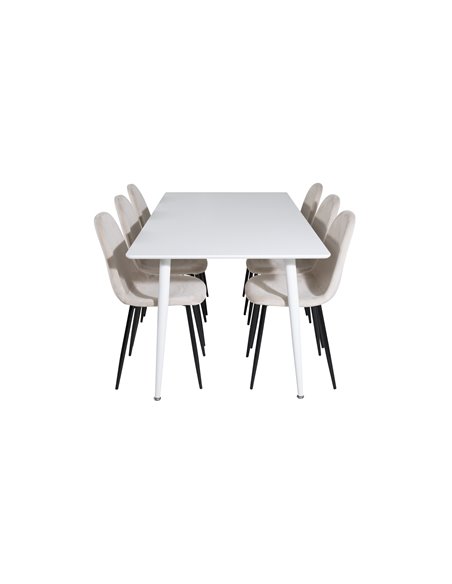 Matgrupp Polar med Polar matstolar, 180 × 90 cm