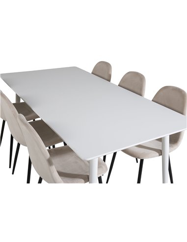 Matgrupp Polar med Polar matstolar, 180 × 90 cm