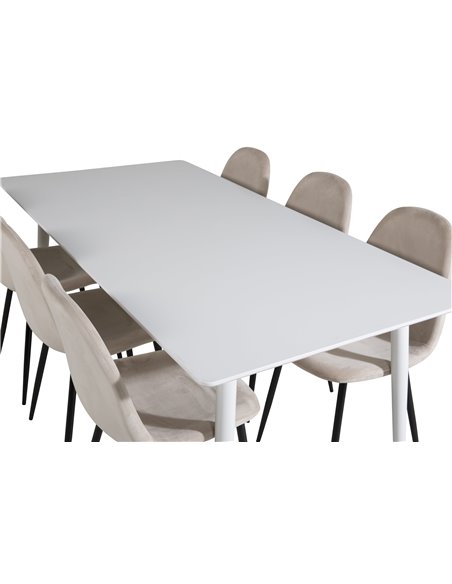 Matgrupp Polar med Polar matstolar, 180 × 90 cm
