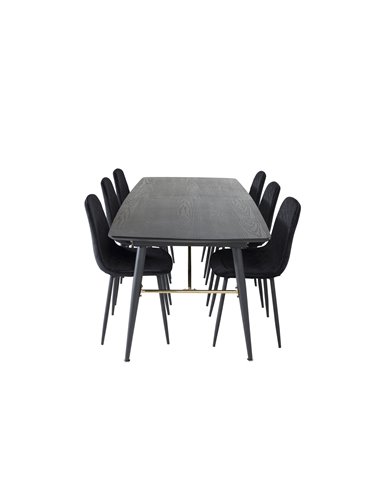 Matgrupp Gold med Polar matstolar, 180 × 85 cm