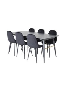 Matgrupp Gold med Polar matstolar, 180 × 85 cm 2