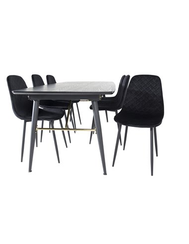 Matgrupp Gold med Polar matstolar, 180 × 85 cm