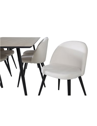 Matgrupp Silar med Velvet matstolar, 180 × 90 cm